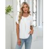 imageBlooming Jelly Womens Dressy Casual Tops Petal Sleeve Work Shirts Pleated Business Summer Outfits 2025White