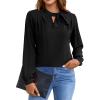imageBlooming Jelly Womens Business Casual Tops Elegant Tie Neck Long Sleeve Dressy Fall Blouses 2024 Ladies Trendy Work ShirtsBlack