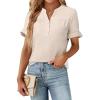 imageBlooming Jelly Womens Dressy Casual Tops Business Work Blouses Bell Short Sleeve Button Down Shirts 2025 Summer OutfitsApricot