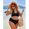 imageBlooming Jelly Womens Tummy Control Bathing Suits Modest High Waisted Bikini Sets Cute Halter 2 Piece Swim Suit 2025Black