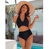 imageBlooming Jelly Womens Tummy Control Bathing Suits Modest High Waisted Bikini Sets Cute Halter 2 Piece Swim Suit 2025Black