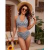 imageBlooming Jelly Womens Tummy Control Bathing Suits Modest High Waisted Bikini Sets Cute Halter 2 Piece Swim Suit 2025Black Gingham