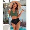 imageBlooming Jelly Womens Tummy Control Bathing Suits Modest High Waisted Bikini Sets Cute Halter 2 Piece Swim Suit 2025Black Green