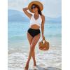 imageBlooming Jelly Womens Tummy Control Bathing Suits Modest High Waisted Bikini Sets Cute Halter 2 Piece Swim Suit 2025Black White
