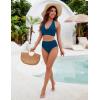 imageBlooming Jelly Womens Tummy Control Bathing Suits Modest High Waisted Bikini Sets Cute Halter 2 Piece Swim Suit 2025Blue