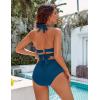 imageBlooming Jelly Womens Tummy Control Bathing Suits Modest High Waisted Bikini Sets Cute Halter 2 Piece Swim Suit 2025Blue