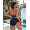 imageBlooming Jelly Womens Tummy Control Bathing Suits Modest High Waisted Bikini Sets Cute Halter 2 Piece Swim Suit 2025Blue Black