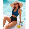 imageBlooming Jelly Womens Tummy Control Bathing Suits Modest High Waisted Bikini Sets Cute Halter 2 Piece Swim Suit 2025Blue Black