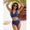 imageBlooming Jelly Womens Tummy Control Bathing Suits Modest High Waisted Bikini Sets Cute Halter 2 Piece Swim Suit 2025Haze Blue