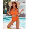imageBlooming Jelly Womens Tummy Control Bathing Suits Modest High Waisted Bikini Sets Cute Halter 2 Piece Swim Suit 2025Orange
