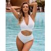 imageBlooming Jelly Womens Tummy Control Bathing Suits Modest High Waisted Bikini Sets Cute Halter 2 Piece Swim Suit 2025White