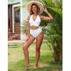 imageBlooming Jelly Womens Tummy Control Bathing Suits Modest High Waisted Bikini Sets Cute Halter 2 Piece Swim Suit 2025White
