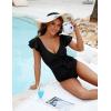 imageBlooming Jelly Womens Tummy Control Swimsuits Slimming One Piece Bathing Suit Ruffle Wrap V Neck SwimwearBlack