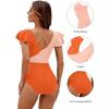 imageBlooming Jelly Womens Tummy Control Swimsuits Slimming One Piece Bathing Suit Ruffle Wrap V Neck SwimwearOrange
