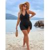 imageBlooming Jelly Women Plus Size Swim Dress Swimsuit One Piece Tummy Control Bathing Suits Modest Criss Cross Swim SuitsBlack
