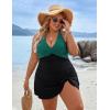 imageBlooming Jelly Women Plus Size Swim Dress Swimsuit One Piece Tummy Control Bathing Suits Modest Criss Cross Swim SuitsBlack Green 02