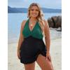 imageBlooming Jelly Women Plus Size Swim Dress Swimsuit One Piece Tummy Control Bathing Suits Modest Criss Cross Swim SuitsBlack Green 02