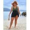 imageBlooming Jelly Women Plus Size Swim Dress Swimsuit One Piece Tummy Control Bathing Suits Modest Criss Cross Swim SuitsBlack Green