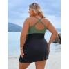 imageBlooming Jelly Women Plus Size Swim Dress Swimsuit One Piece Tummy Control Bathing Suits Modest Criss Cross Swim SuitsBlack Green