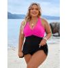 imageBlooming Jelly Women Plus Size Swim Dress Swimsuit One Piece Tummy Control Bathing Suits Modest Criss Cross Swim SuitsBlack Pink
