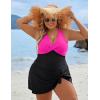 imageBlooming Jelly Women Plus Size Swim Dress Swimsuit One Piece Tummy Control Bathing Suits Modest Criss Cross Swim SuitsBlack Pink
