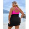 imageBlooming Jelly Women Plus Size Swim Dress Swimsuit One Piece Tummy Control Bathing Suits Modest Criss Cross Swim SuitsBlack Pink