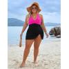 imageBlooming Jelly Women Plus Size Swim Dress Swimsuit One Piece Tummy Control Bathing Suits Modest Criss Cross Swim SuitsBlack Pink