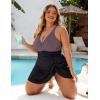 imageBlooming Jelly Women Plus Size Swim Dress Swimsuit One Piece Tummy Control Bathing Suits Modest Criss Cross Swim SuitsBlack Purple