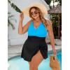 imageBlooming Jelly Women Plus Size Swim Dress Swimsuit One Piece Tummy Control Bathing Suits Modest Criss Cross Swim SuitsCornflower Blue  Black