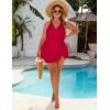 imageBlooming Jelly Women Plus Size Swim Dress Swimsuit One Piece Tummy Control Bathing Suits Modest Criss Cross Swim SuitsDark Red