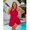 imageBlooming Jelly Women Plus Size Swim Dress Swimsuit One Piece Tummy Control Bathing Suits Modest Criss Cross Swim SuitsDark Red