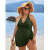 imageBlooming Jelly Women Plus Size Swim Dress Swimsuit One Piece Tummy Control Bathing Suits Modest Criss Cross Swim SuitsGreen