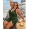 imageBlooming Jelly Women Plus Size Swim Dress Swimsuit One Piece Tummy Control Bathing Suits Modest Criss Cross Swim SuitsGreen