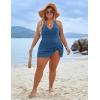 imageBlooming Jelly Women Plus Size Swim Dress Swimsuit One Piece Tummy Control Bathing Suits Modest Criss Cross Swim SuitsHaze Blue