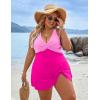 imageBlooming Jelly Women Plus Size Swim Dress Swimsuit One Piece Tummy Control Bathing Suits Modest Criss Cross Swim SuitsHot Pink