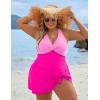 imageBlooming Jelly Women Plus Size Swim Dress Swimsuit One Piece Tummy Control Bathing Suits Modest Criss Cross Swim SuitsHot Pink