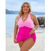 imageBlooming Jelly Women Plus Size Swim Dress Swimsuit One Piece Tummy Control Bathing Suits Modest Criss Cross Swim SuitsHot Pink