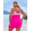 imageBlooming Jelly Women Plus Size Swim Dress Swimsuit One Piece Tummy Control Bathing Suits Modest Criss Cross Swim SuitsHot Pink