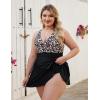 imageBlooming Jelly Women Plus Size Swim Dress Swimsuit One Piece Tummy Control Bathing Suits Modest Criss Cross Swim SuitsLeopard