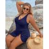 imageBlooming Jelly Women Plus Size Swim Dress Swimsuit One Piece Tummy Control Bathing Suits Modest Criss Cross Swim SuitsNavy Blue