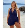 imageBlooming Jelly Women Plus Size Swim Dress Swimsuit One Piece Tummy Control Bathing Suits Modest Criss Cross Swim SuitsNavy Blue