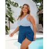imageBlooming Jelly Women Plus Size Swim Dress Swimsuit One Piece Tummy Control Bathing Suits Modest Criss Cross Swim SuitsStripe Blue