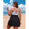imageBlooming Jelly Women Plus Size Swim Dress Swimsuit One Piece Tummy Control Bathing Suits Modest Criss Cross Swim SuitsStriped Black