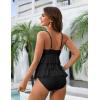 imageBlooming Jelly Womens One Piece Swimsuit Ruffle Tummy Control Modest Bathing Suit Full Coverage Retro Swim Dress SwimwearBlack