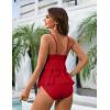 imageBlooming Jelly Womens One Piece Swimsuit Ruffle Tummy Control Modest Bathing Suit Full Coverage Retro Swim Dress SwimwearRed