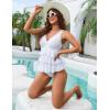 imageBlooming Jelly Womens One Piece Swimsuit Ruffle Tummy Control Modest Bathing Suit Full Coverage Retro Swim Dress SwimwearWhite