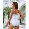 imageBlooming Jelly Womens One Piece Swimsuit Ruffle Tummy Control Modest Bathing Suit Full Coverage Retro Swim Dress SwimwearWhite