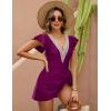 imageBlooming Jelly Womens Tummy Control Swimsuits One Piece Swim Dress Plus Size Bathing Suits Ruffle Lace SwimwearFuchsia
