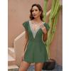 imageBlooming Jelly Womens Tummy Control Swimsuits One Piece Swim Dress Plus Size Bathing Suits Ruffle Lace SwimwearGreen