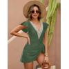 imageBlooming Jelly Womens Tummy Control Swimsuits One Piece Swim Dress Plus Size Bathing Suits Ruffle Lace SwimwearGreen